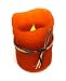 Burnt Orange Autumn Flameless Flickering Melted Edge Battery Operated Pillar Candle