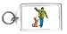 Keychain with human, body, female, individuals, individual, domestic, persons, dogs, play, red, period, humans, girl, miss, playing, people, animal, person, dog