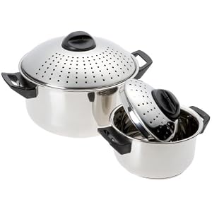 Click to buy Pasta Pot: Prime Pacific Stainless Steel Pasta Pot Set from Amazon!