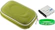 Nylon Hard Shell Carrying Case (Green) and NP-45 Battery for Fujifilm Finepix Z10fd Digital Camera Midnight Black