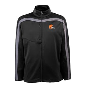 NFL Men's Cleveland Browns Full Zip Viper Fleece Jacket (Black/Gunmetal, Small)