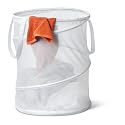 Honey-Can-Do HMP-01260 Pop-Up Mesh Spiral Hamper, Large, White