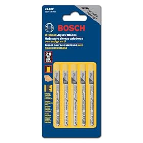 BOSCH U1AOF 3-Inch 20 TPI Bi-Metal U-Shank Laminate Flooring Jig Saw Blade - 5 Pack by Bosch