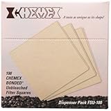 Chemex Bonded Unbleached Pre-folded Square Coffee Filters, 100 Count
