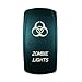STVMotorsports Laser Backlit Green Rocker Switch Zombie 20A 12V On/Off LED Light