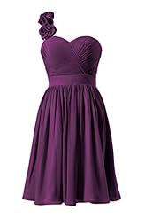 Chiffon One Shoulder Cocktail Knee Length Lace Bridesmaid Dress/Party Dress 