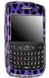 Premium Designer Hard Crystal Snap-on Case for Blackberry Curve 8900 Javeline Case - Cool Exotic Purple Leopard Print