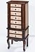 Heritage 2-tier Jewelry Armoir 0.75"hx18.75"w Brown/vanilla