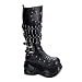 4 Inch Platform MENS SIZING Knee High Boots Gothic Boots Punk Emo Black Miltary Bullets Ammo