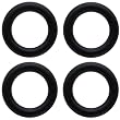 0 Gauge Black Rubber O-Ring 4-Pack