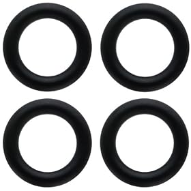 0 Gauge Black Rubber O-Ring 4-Pack