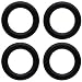 0 Gauge Black Rubber O-Ring 4-Pack