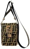 leather-purse-deal-of-the-day Fendi Brown Nylon Mini Messenger Flap Bag 7VA169-MX7-F0VT4