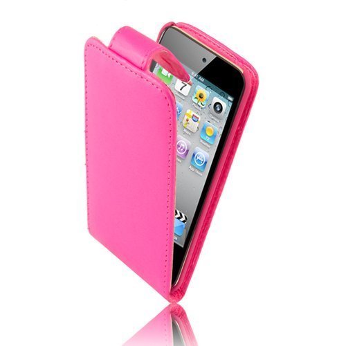 Supergets Quality Apple Ipod Touch 4G 4TH 5 5TH (2010 - 2011) Generation Leather Flip Case Pink And LCD Screen Protector Exclusive