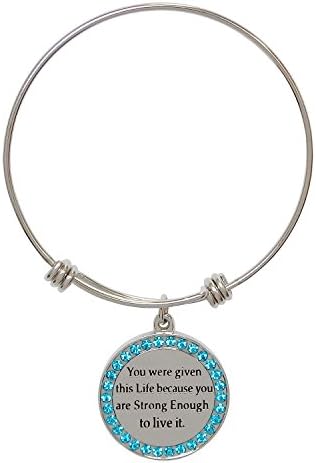 Inspirational Lettering Bracelet Pendant "You Were Given This Life Because You Are Strong Enough To Live It"