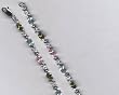 Multi Color Bracelet Peridot , Aqua, Pink Ovals Connected by CZ'S
