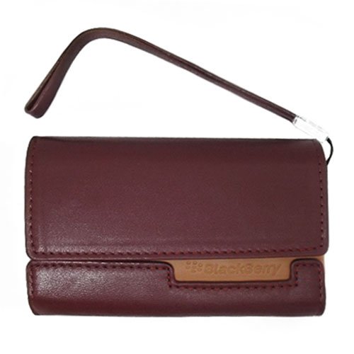 Blackberry Horizontal Pouch in Red w. Tan Accent for Blackberry Curve 8310 8320 8330 8300 Blackberry 8800 8810 8820 8830