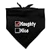 Naughty Not Nice Christmas Funny Dog Pet Bandana - Black