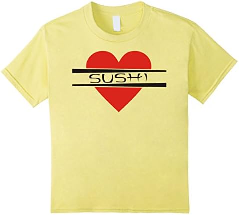 Kids Sushi T Shirt I Love Heart Sushi tees 12 Lemon