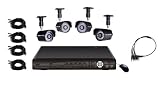 GSI Quality Digital Wireless CCTV Security Camera Kit With Quad Screen Display, Includes 4 HD IR LED Night-Vision Color Cameras And DVR 4-Channel Receiver - Monitor And Record 4 Locations Remotely, Motion Detection Alerts - Line Input/Output, USB Mouse And Remote Control