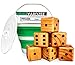 Splinter Woodworking Co Yardzee & Yard Farkle Giant Yard Dice Set (6 Dice) with Collapsible Bucket and Lid, Big Laminated Score Cards & Erasable Marker | Weather Resistant Backyard Lawn Game | Outdoor