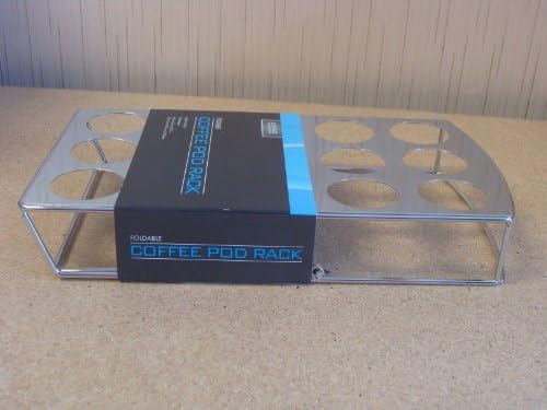 Living Solutions Foldable Chrome Coffee Pod Rack K Cup Holder Holds 15 Cups