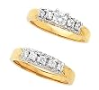 14K Two-Tone Gold Diamond Wedding Set - 0.57 Ct.