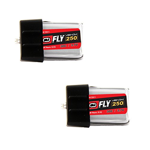 Venom Fly 30C 1S 250mAh 3.7V LiPo Battery with E-flite MCX Plug x2 Pack Combo - Compare to E-flite EFLB2501S20