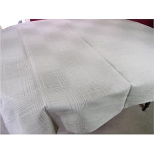 Homespun Linen Checkerboard Stripes Baltic Weave Tablecloth