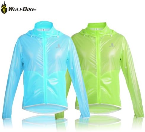 WOLFBIKE Waterproof Cycling Safety Wind Coat Raincoat and Pant Set Bike Bicycle Jacket Jersey. NOT USA Size, Please choose your size according to Size Chart Image before ordering.