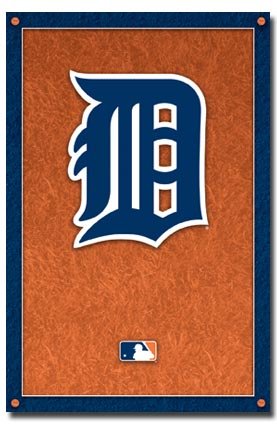 Detroit Tigers (New Logo) Gold Wood-Mounted Sports Poster Print - 24 X 36