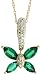 10k Yellow Gold 18 Chain & 11/16 (18mm) tall Butterfly Pendant, w/ Diamonds & Lab Created Marquise Cut Emerald Stones