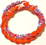 Texas Rangers Titanium Tornado 2-Rope Twist Necklace 20 inch