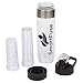 SmartFuse Sport Fruit Infuser Water Bottle - 24oz BPA Free Tritan Plastic – 3 Colors Black Teal Pink - Convenient Flip Top Lid with Lock - Bottom Removable Infuser Attachment - Additional Top Filter