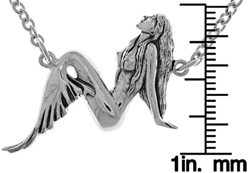 CGC Silver Plated Bronze Beautiful Mermaid Pendant on Link Chain Necklace