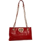 DKNY Croc-Embossed Leather Chain E/W Cross-Bod
