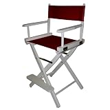 Burgundy Cntr Height Director's Chair-White