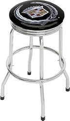 Cadillac Crest Single Foot Ring Barstool with Swivel