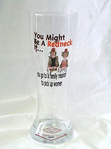 JEFF FOXWORTHY "YOU MIGHT BE A REDNECK IF" 24OZ. GLASS BEER PILSNER - FAMILY REUNION