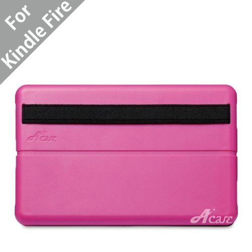 Acase(TM) Kindle Fire Deluxe Lightweight MicroShell Case Folio with built-in Stand for Kindle Fire Full Color 7" Multi-touch Display, Wifi (Hot Pink)