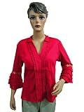 Bohemian Fashion Hot Pink Bollywood Designer Sleeves Womens Blouse Tunic Top Small Size