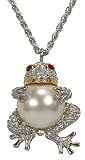41fj2w0axIL. SL160  Pedre Womens Two Tone Crystal Adorned Faux Pearl Frog Pendant Watch with Rope Neck Chain # 8550TX Reviews