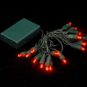 Red LED Battery Operated Christmas Lights by HolidayLEDs.com