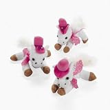 Dozen Plush White And Pink Cowgirl Mini Horses