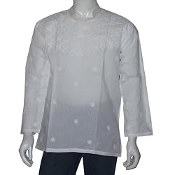 Shirts from India - Mens Casual Cotton Kurta Size S Chest 36 inches (gck169)