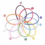 Colurful Evil Eye Bracelet - Violet (with plastic strand)
