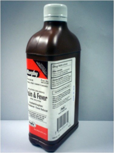 Children's Pain & Fever Oral Solution Acetaminophen Cherry by Rugby 1 Pint (473 mL)