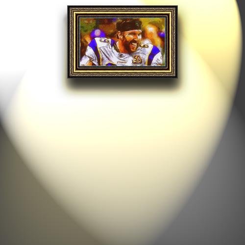 Completely Handpainted American Football Sport Painting, Custom Order FL9134, Oil on Canvas, with Option to Paint Jerry, Brett & Co. from Any Other Favorite Photograph or Picture, Unframed, Size 21'' x 37