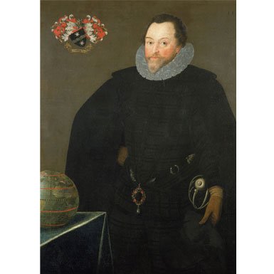 Sir Francis Drake - Treasures of the Royal Courts Exhibition Postcard