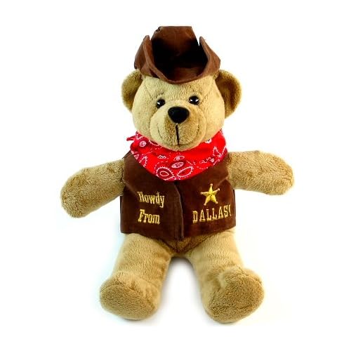 Dallas Howdy Bear, Dallas Plush Toy, Texas Souvenirs, Texas